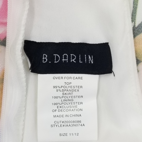 B Darlin White Floral Organza Prom Dress 11/12 - Picture 10 of 13